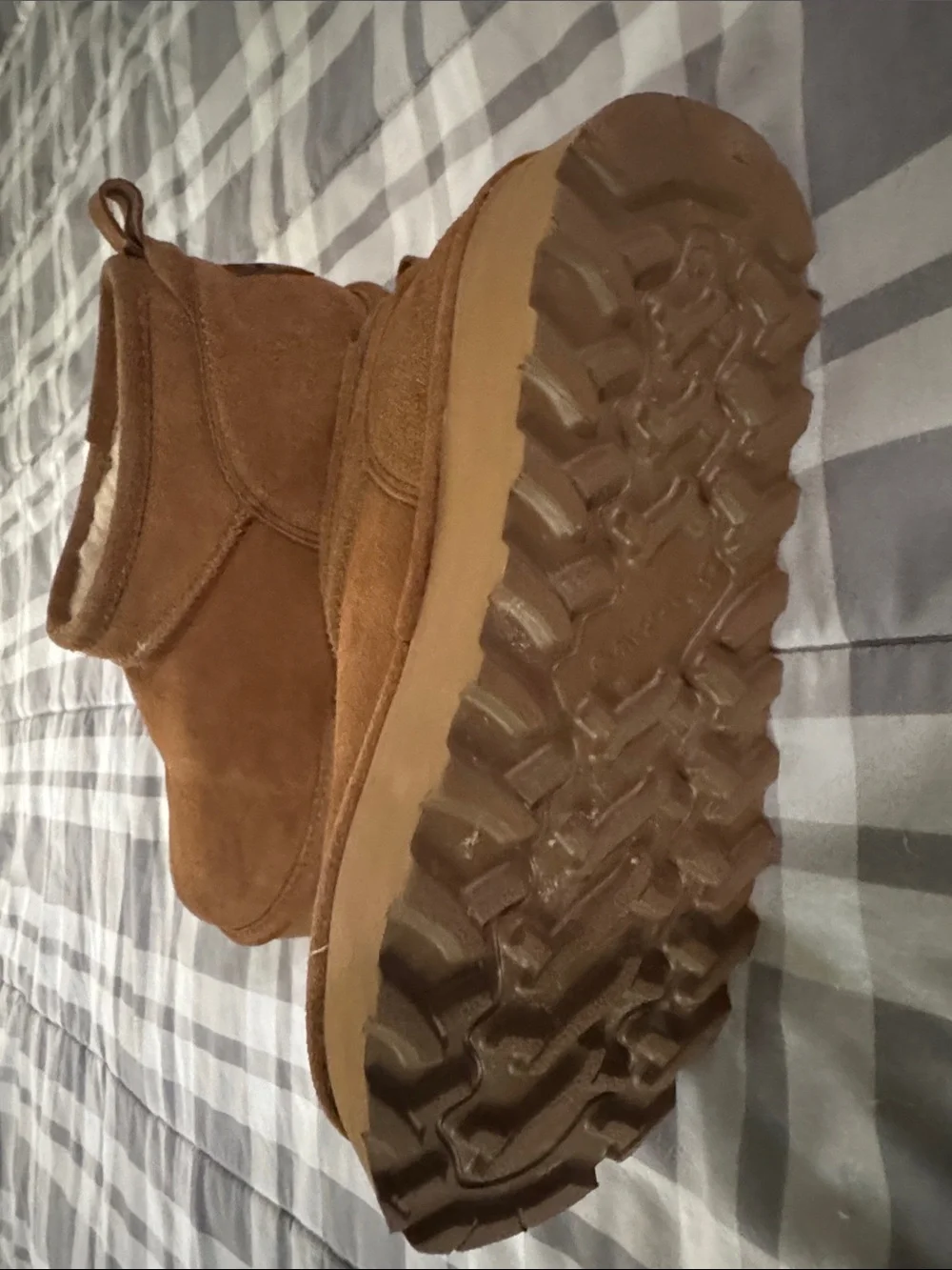 BearPaw Kids Chestnut Suede Slip-On Faux-Fur Lined Slippers